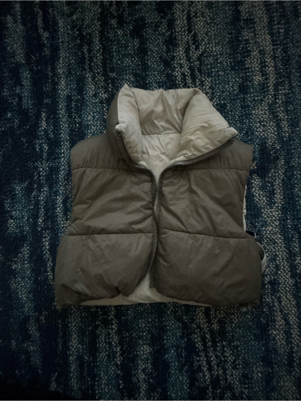 Zara Puffer Vest in Olive Green